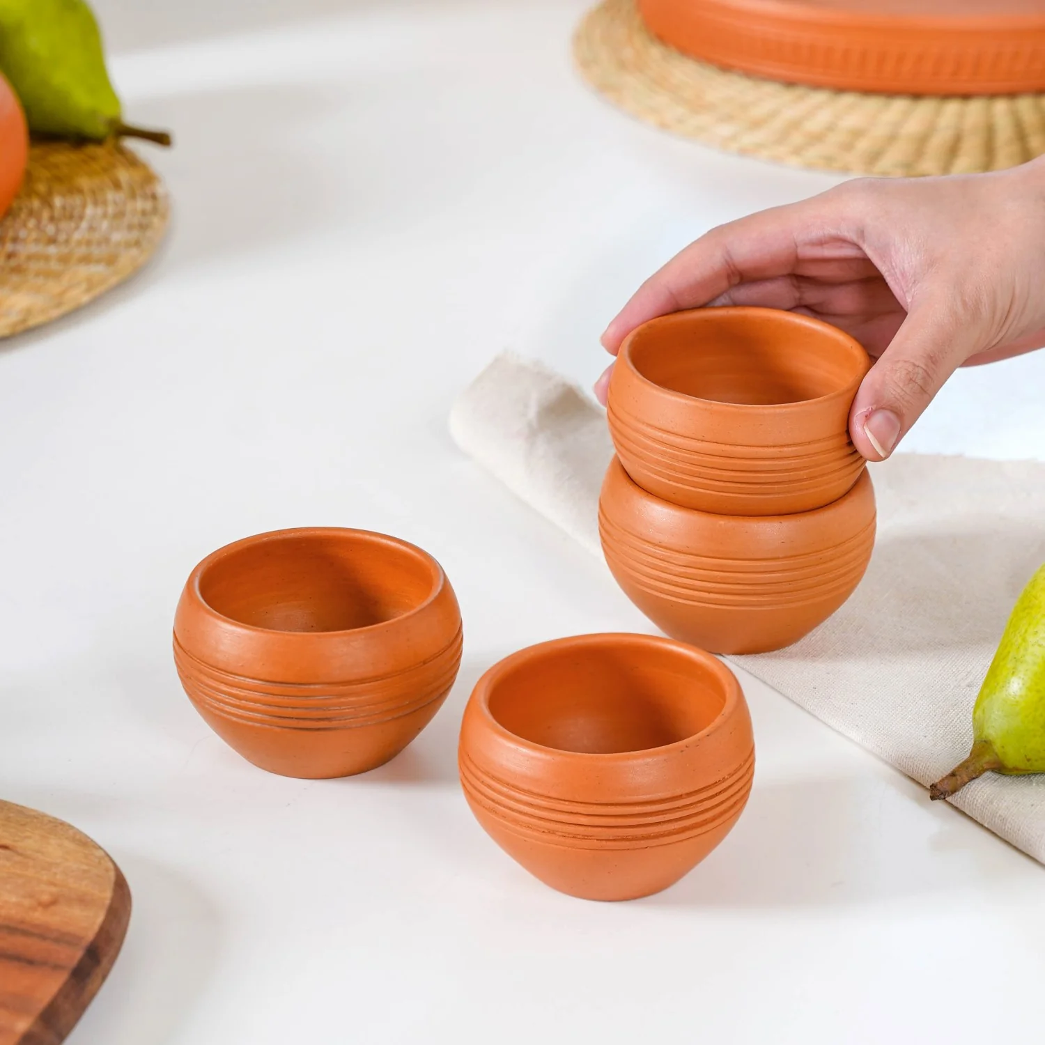 4 Inch Terracotta Clay Bowl