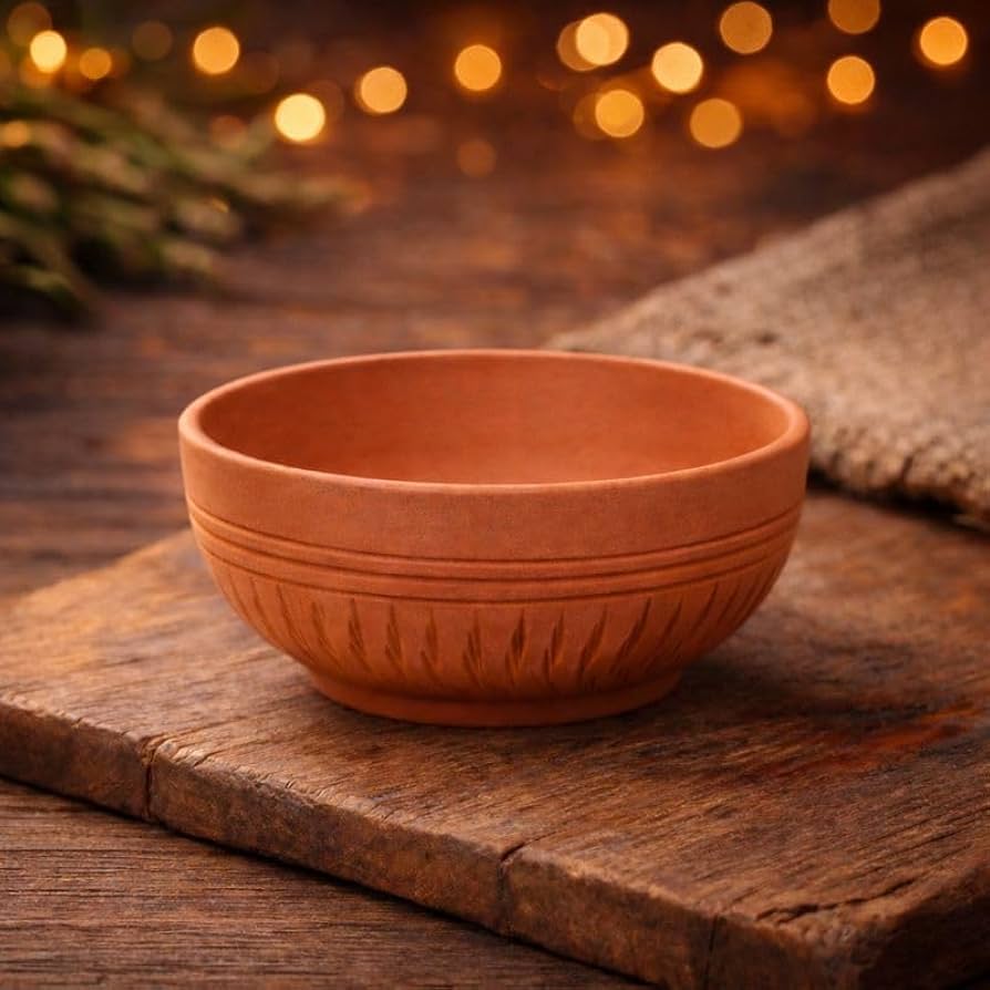 6 Inch Terracotta Clay Bowl