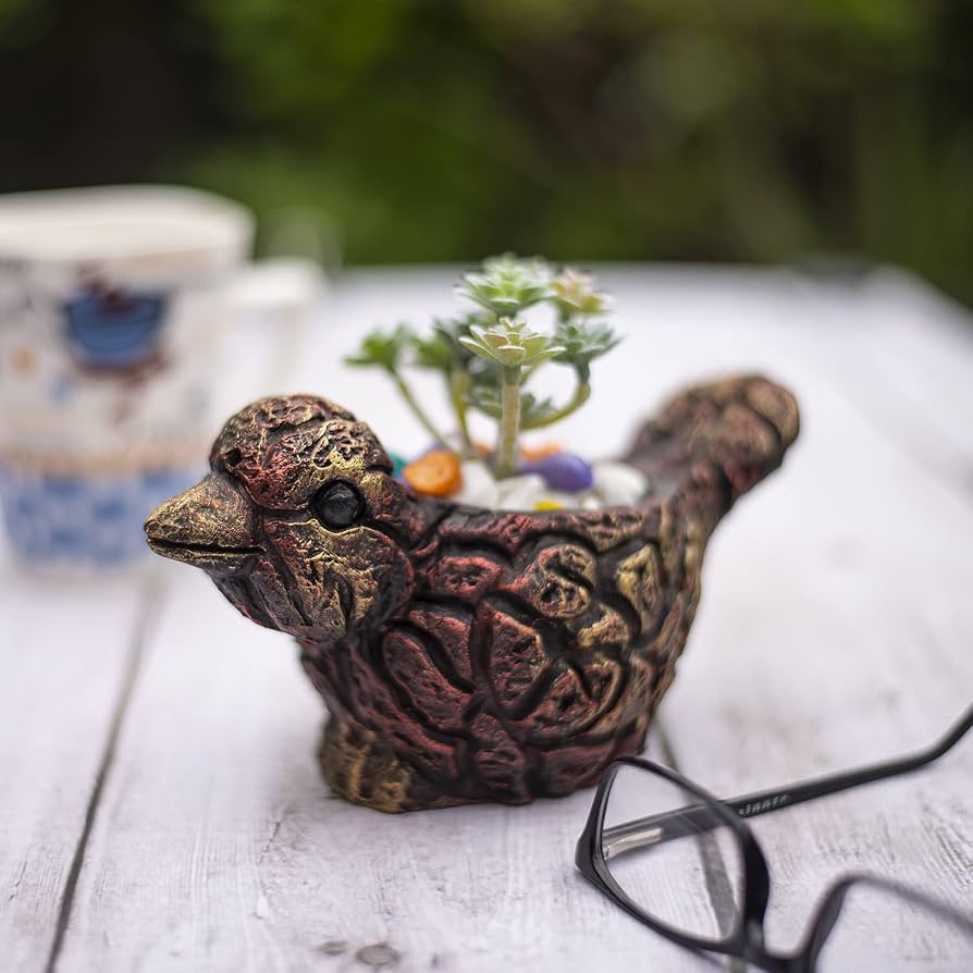 4 Inch Terracotta Bird Planter